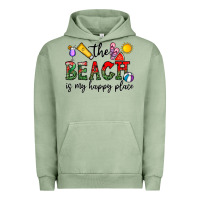 Pigment Oil Green the beach is my happy place Urban Hoodie - CowhideDigitalArt