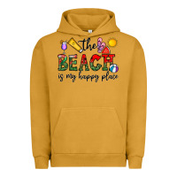 Pigment Peanut Butter the beach is my happy place Urban Hoodie - CowhideDigitalArt