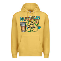 Antique Gold nursing İn my heart Premium Hoodie - CowhideDigitalArt