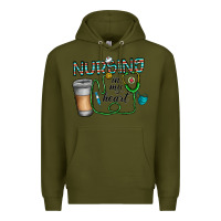 Army Green nursing İn my heart Premium Hoodie - CowhideDigitalArt