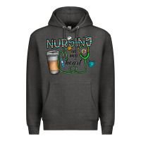 Charcoal Heather nursing İn my heart Premium Hoodie - CowhideDigitalArt