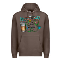 Coffee nursing İn my heart Premium Hoodie - CowhideDigitalArt