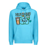 Ocean Blue nursing İn my heart Premium Hoodie - CowhideDigitalArt