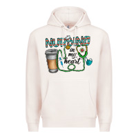 Pale Pink nursing İn my heart Premium Hoodie - CowhideDigitalArt
