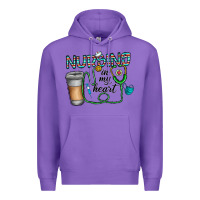 Purple nursing İn my heart Premium Hoodie - CowhideDigitalArt