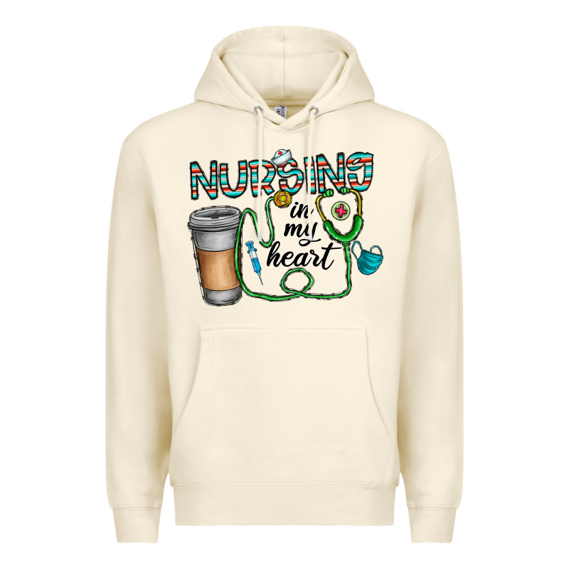 Nursing İn My Heart Premium Hoodie by CowhideDigitalArt | Teevron
