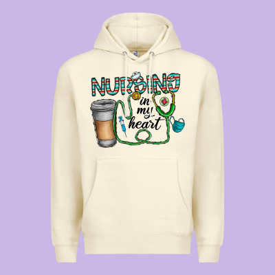 Nursing İn My Heart Premium Hoodie Designed By Cowhidedigitalart