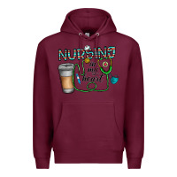 Burgundy nursing İn my heart Premium Hoodie - CowhideDigitalArt