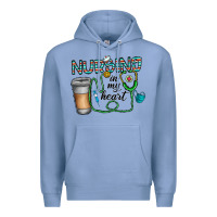 Colony Blue nursing İn my heart Premium Hoodie - CowhideDigitalArt