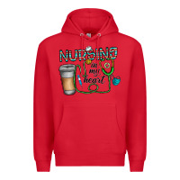 Red nursing İn my heart Premium Hoodie - CowhideDigitalArt