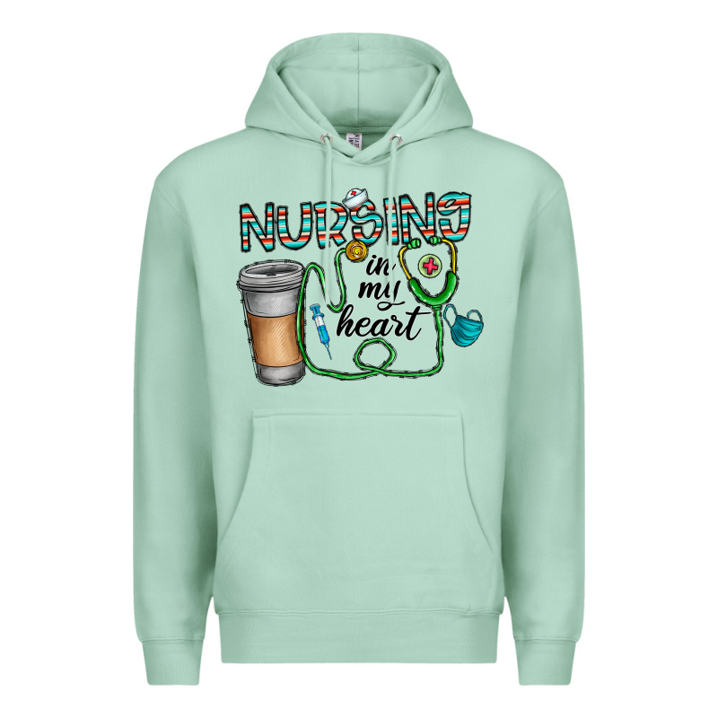 Nursing İn My Heart Premium Hoodie by CowhideDigitalArt | Teevron