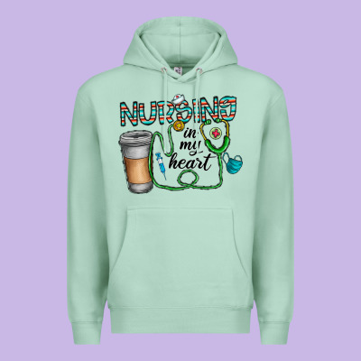 Nursing İn My Heart Premium Hoodie Designed By Cowhidedigitalart