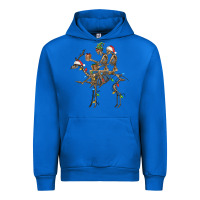 Cobalt Christmas deer and skeletons Urban Hoodie - FaDigitalArtStudio