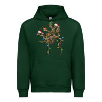 Forest Green Christmas deer and skeletons Urban Hoodie - FaDigitalArtStudio