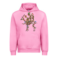 Fuchsia Pink Christmas deer and skeletons Urban Hoodie - FaDigitalArtStudio