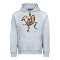 Heather Grey Christmas deer and skeletons Urban Hoodie - FaDigitalArtStudio