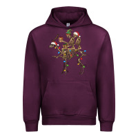 Mauve Wine Christmas deer and skeletons Urban Hoodie - FaDigitalArtStudio