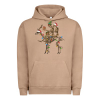 Pigment Burro Christmas deer and skeletons Urban Hoodie - FaDigitalArtStudio