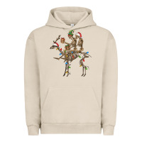 Pigment French Oak Christmas deer and skeletons Urban Hoodie - FaDigitalArtStudio