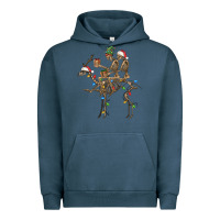 Pigment Midnight Navy Christmas deer and skeletons Urban Hoodie - FaDigitalArtStudio