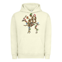 Pigment Pistachio Christmas deer and skeletons Urban Hoodie - FaDigitalArtStudio