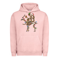 Pigment Salmon Christmas deer and skeletons Urban Hoodie - FaDigitalArtStudio