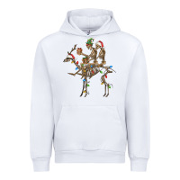 White Christmas deer and skeletons Urban Hoodie - FaDigitalArtStudio
