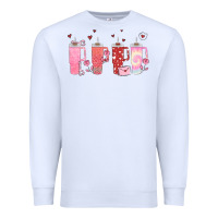 White obsessive cup disorder valentines day Premium Sweatshirt - MaliasSmallBusiness