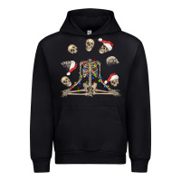 Black christmas human skeleton and skulls Urban Hoodie - FaDigitalArtStudio