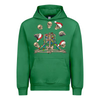 Emerald christmas human skeleton and skulls Urban Hoodie - FaDigitalArtStudio