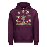 Mauve Wine christmas human skeleton and skulls Urban Hoodie - FaDigitalArtStudio