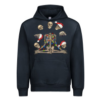 Navy christmas human skeleton and skulls Urban Hoodie - FaDigitalArtStudio