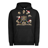 Pigment Black christmas human skeleton and skulls Urban Hoodie - FaDigitalArtStudio