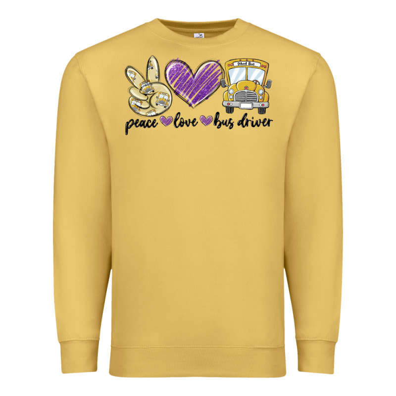 Peace Love Bus Driver Premium Sweatshirt by MaliasSmallBusiness | Teevron