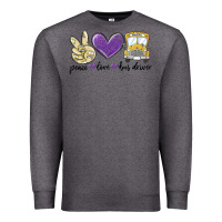 Charcoal Heather peace love bus driver Premium Sweatshirt - MaliasSmallBusiness