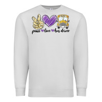 Dove Grey peace love bus driver Premium Sweatshirt - MaliasSmallBusiness