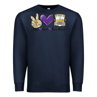 Navy peace love bus driver Premium Sweatshirt - MaliasSmallBusiness