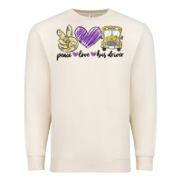 Sandshell peace love bus driver Premium Sweatshirt - MaliasSmallBusiness