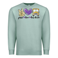 Seafoam peace love bus driver Premium Sweatshirt - MaliasSmallBusiness