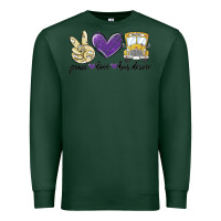 Sports Green peace love bus driver Premium Sweatshirt - MaliasSmallBusiness