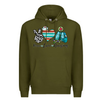 Army Green peace love nursing Premium Hoodie - CowhideDigitalArt