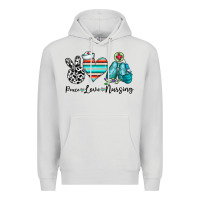 Dove Grey peace love nursing Premium Hoodie - CowhideDigitalArt