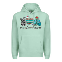 Seafoam peace love nursing Premium Hoodie - CowhideDigitalArt