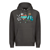 Smoke peace love nursing Premium Hoodie - CowhideDigitalArt