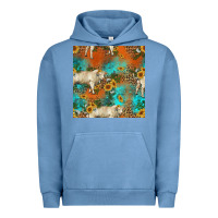 Pigment Pebble Blue western charolais cow seamless pattern Urban Hoodie - HRA Design Shop