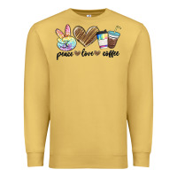 Antique Gold peace love coffee Premium Sweatshirt - MaliasSmallBusiness