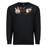 Black peace love coffee Premium Sweatshirt - MaliasSmallBusiness
