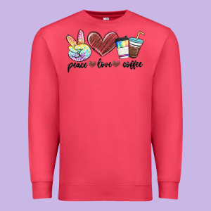 Peace Love Coffee Premium Sweatshirt Designed By Maliassmallbusiness