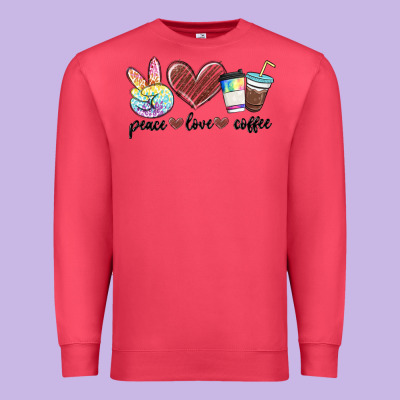 Premium Sweatshirt peace love coffee