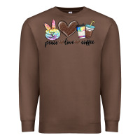 Chestnut peace love coffee Premium Sweatshirt - MaliasSmallBusiness